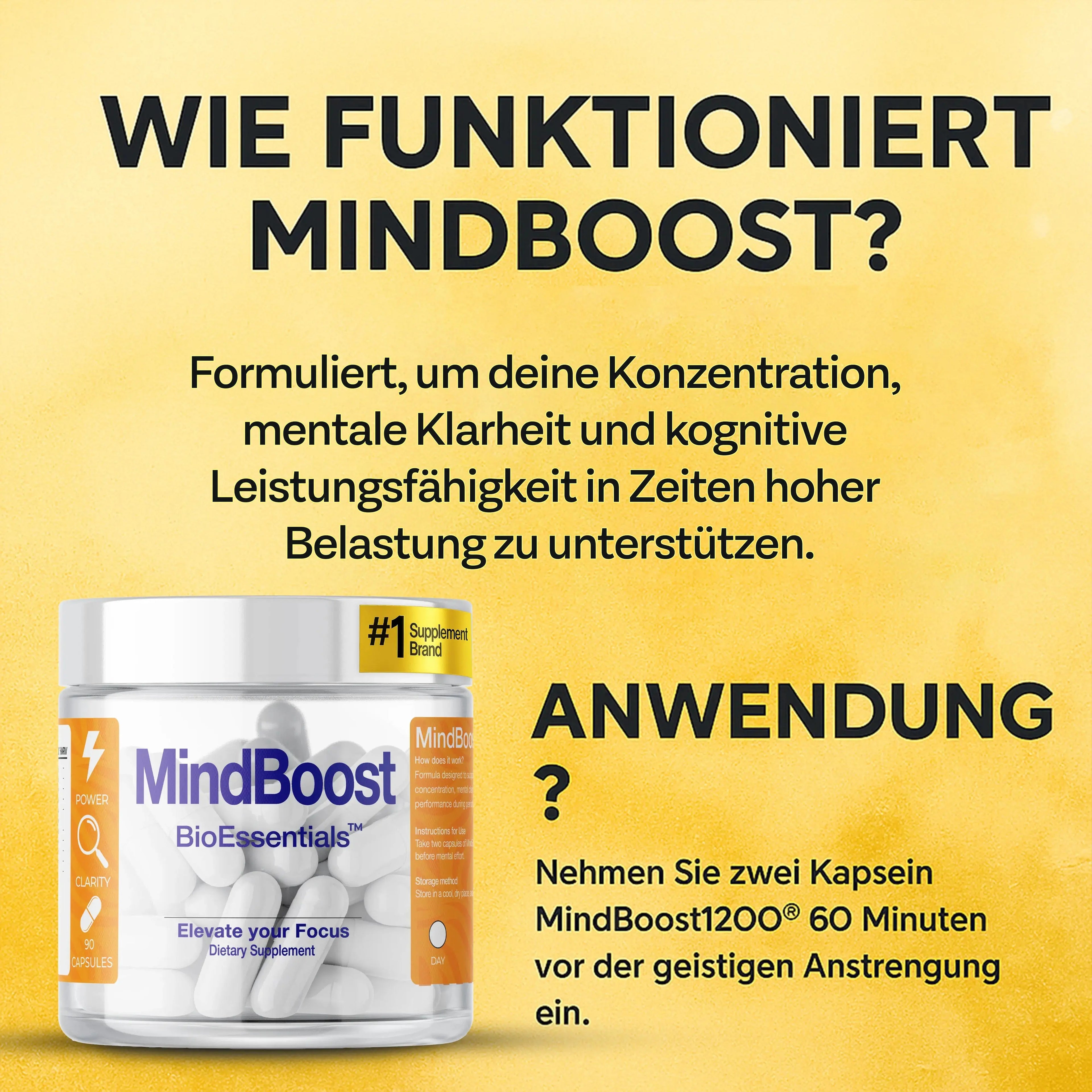 MINDBOOST® 1200 Cognitive Support Complex — Featuring Citicoline, Uridine, L-Tyrosine & Phosphatidylserine — Elevate Your Mind, Sharpen Your Focus & Power Your Ambition BioEssentials