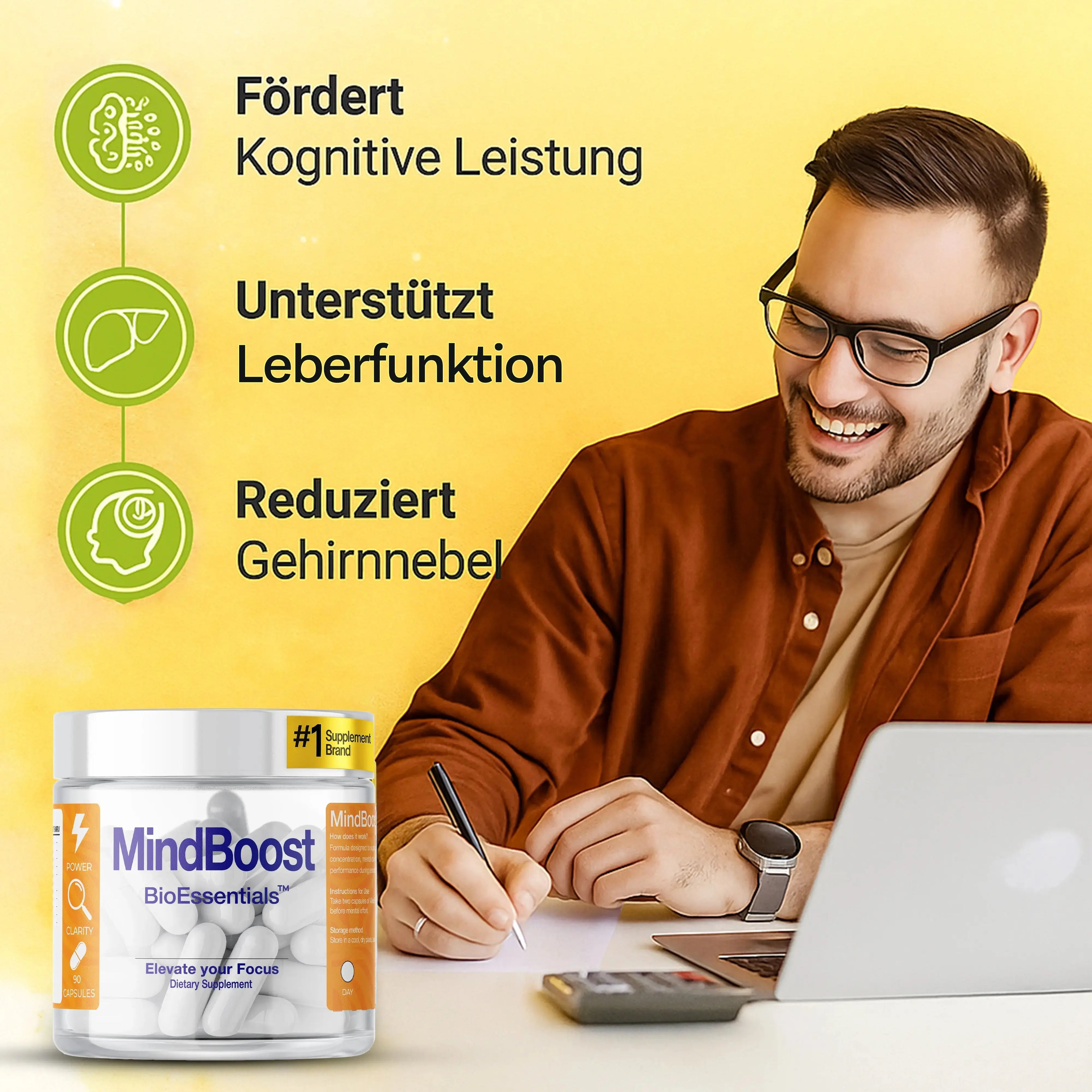 MINDBOOST® 1200 Cognitive Support Complex — Featuring Citicoline, Uridine, L-Tyrosine & Phosphatidylserine — Elevate Your Mind, Sharpen Your Focus & Power Your Ambition BioEssentials