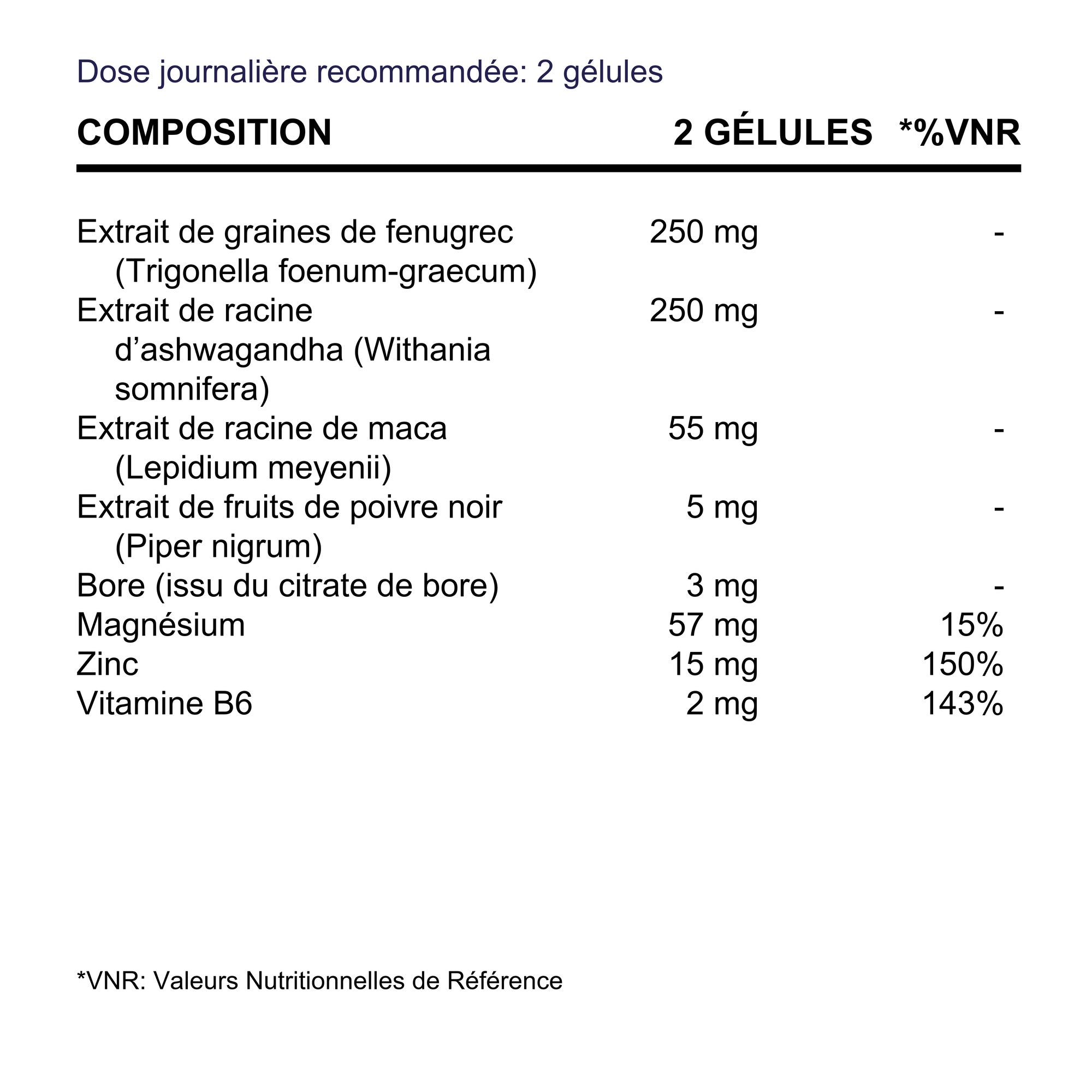 BioEssentials AndoWeight supplement facts - FR