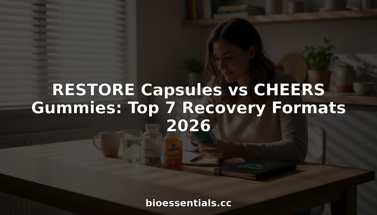 Woman comparing supplement capsules and gummies