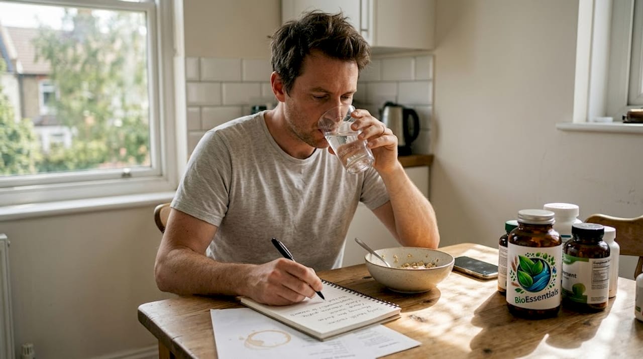 Man tracks energy formula in kitchen