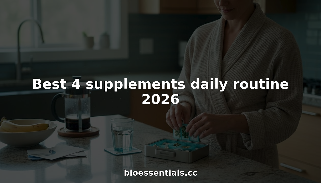 Woman preparing daily supplements in kitchen