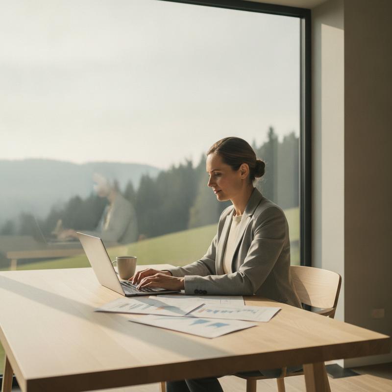 Calm focused professional working steadily in soft natural morning light — MindBoost phosphatidylserine cognitive support