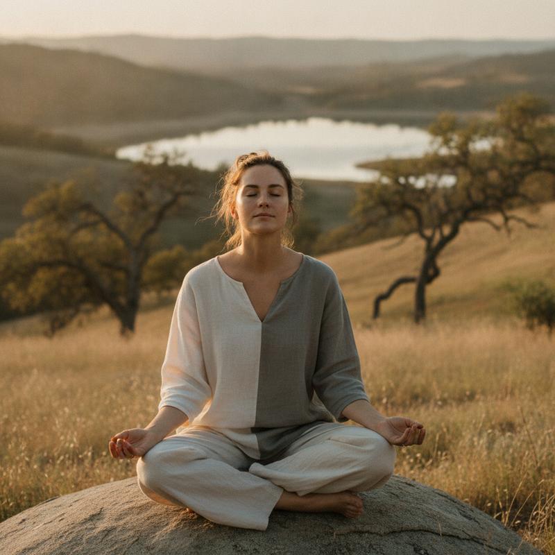 Person listening calmly in soft natural light, serene auditory wellness mood