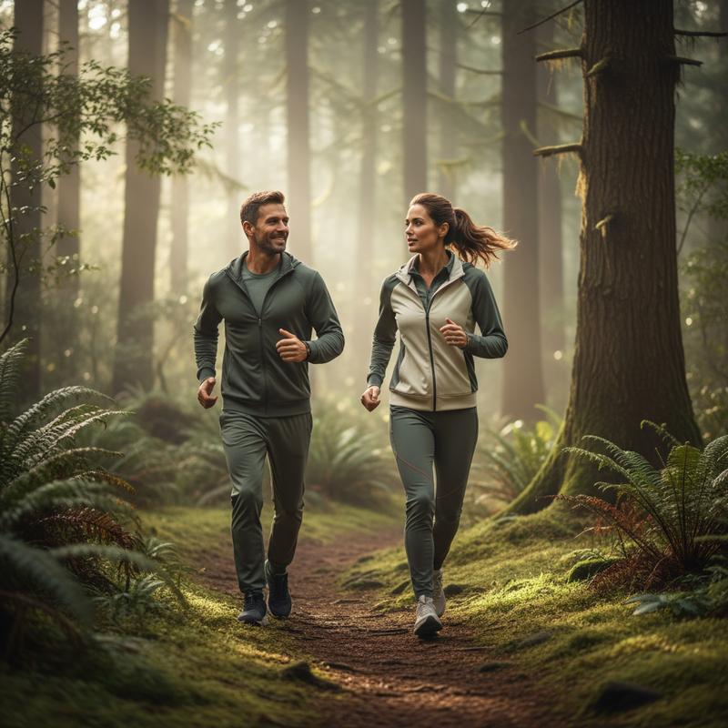 Two people energised in a natural setting outdoors, representing ReishiNova adaptogenic stress-immune resilience support