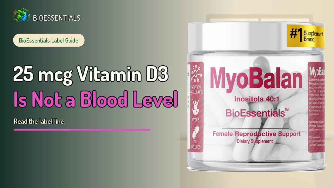 Why 25 mcg of Vitamin D3 Is Not a Blood Level: MyoBalan F Label
