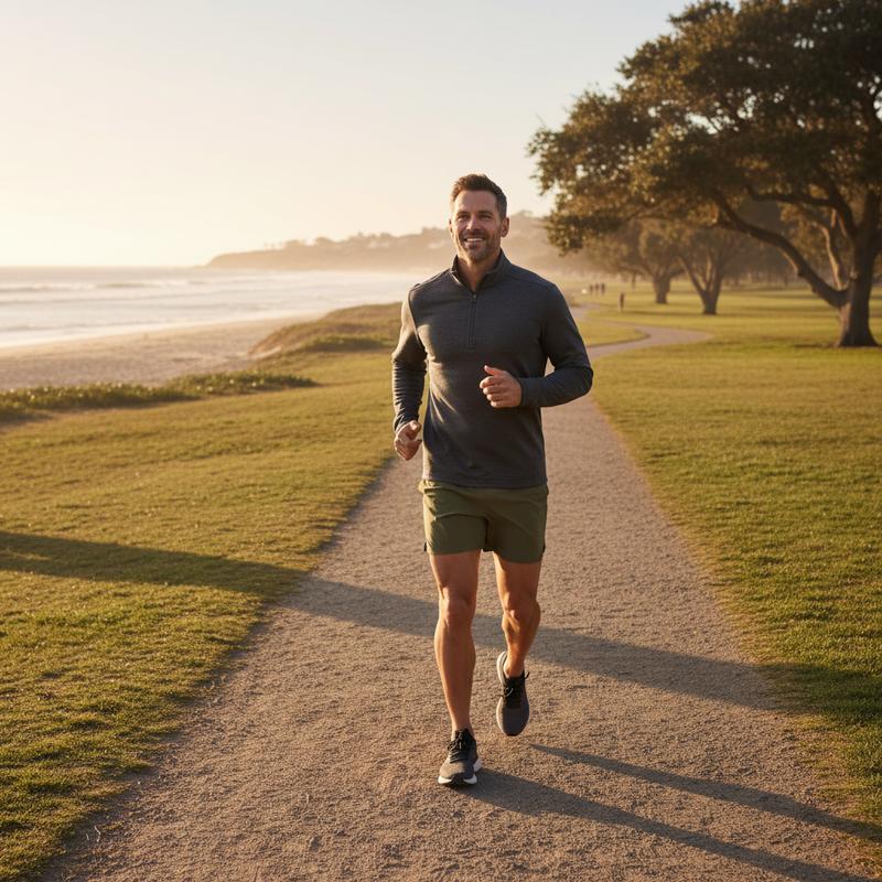 Active man in sunlit outdoor setting — male vitality and reproductive wellness supported by Speridix