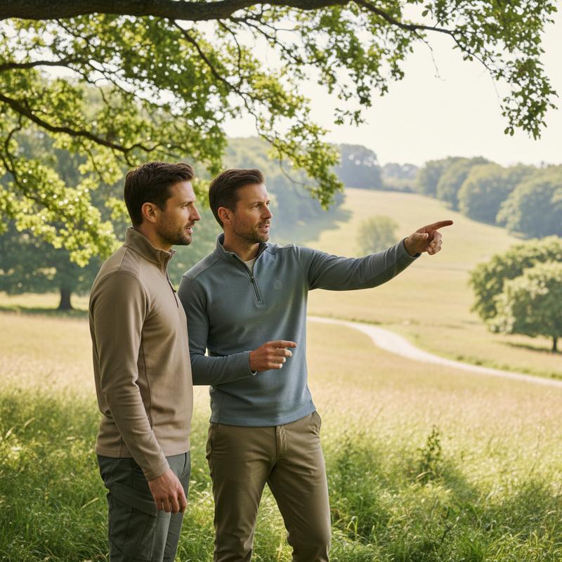 Two men in natural outdoor setting representing mitochondrial energy and daily cellular vitality — Speridix
