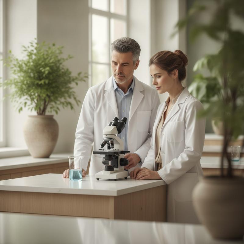 Two calm professionals in a bright premium setting reflecting steady daily cognitive wellness