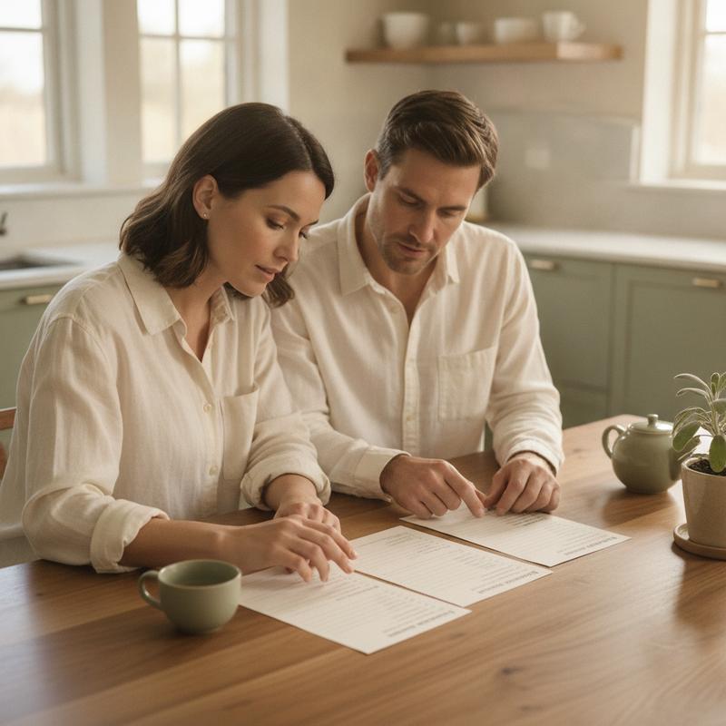 Two adults reviewing supplement labels together - AG1 label-overlap and modular routine guide