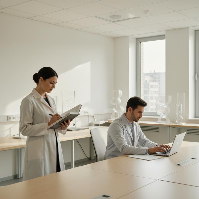 Two professionals in a sunlit workspace engaged in deep analytical work, representing citicoline and uridine supporting sustained cognitive focus and brain energy