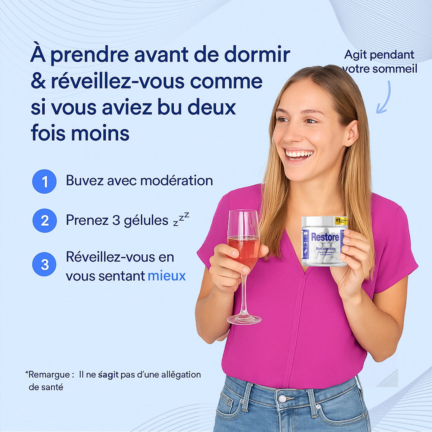 RESTORE® Happy Mornings and Night Recovery – DHM + L-Cysteine Detox &amp; Next-Day Support – Hangover Recovery &amp; Happy Mornings BioEssentials