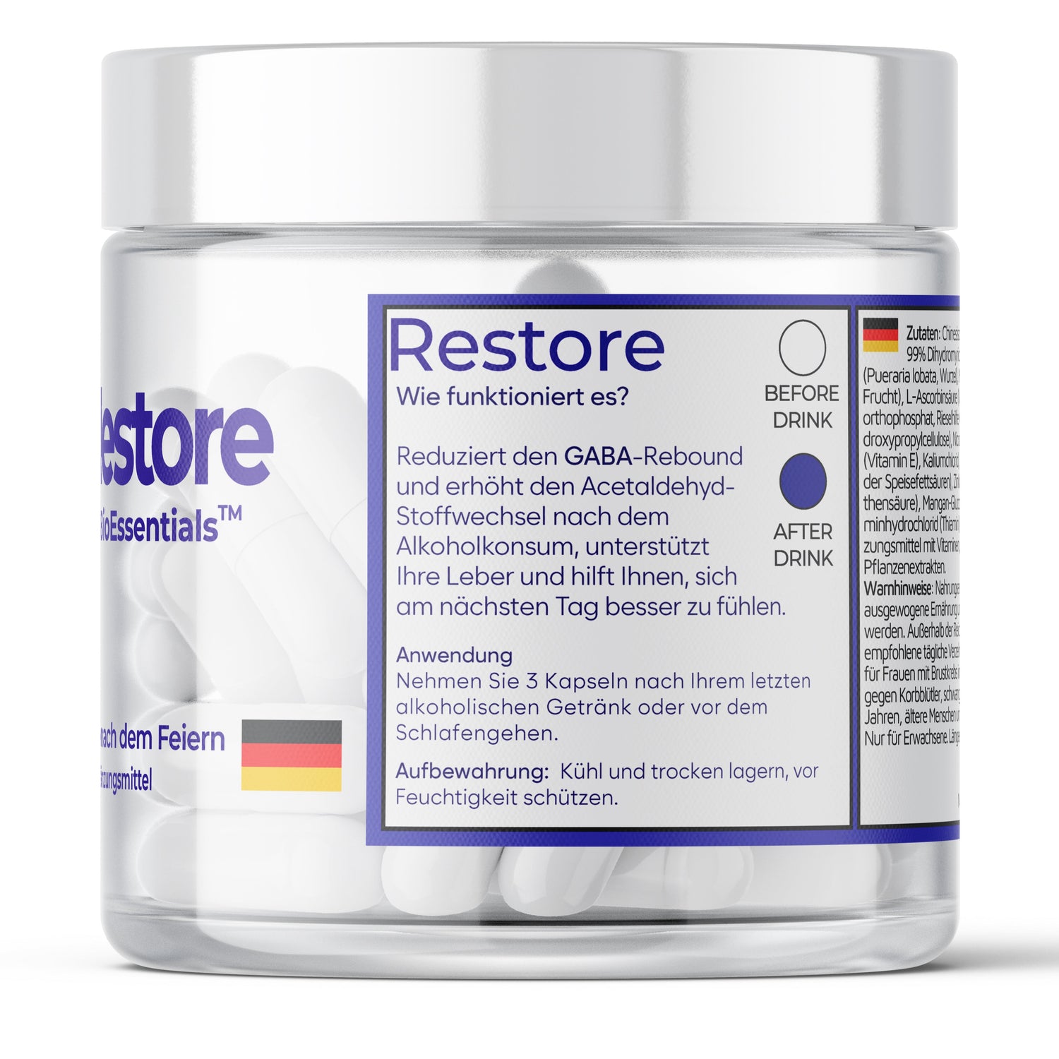BioEssentials Restore 36 / 72 Nahrungsergaenzungsmittel - Produktbild 3