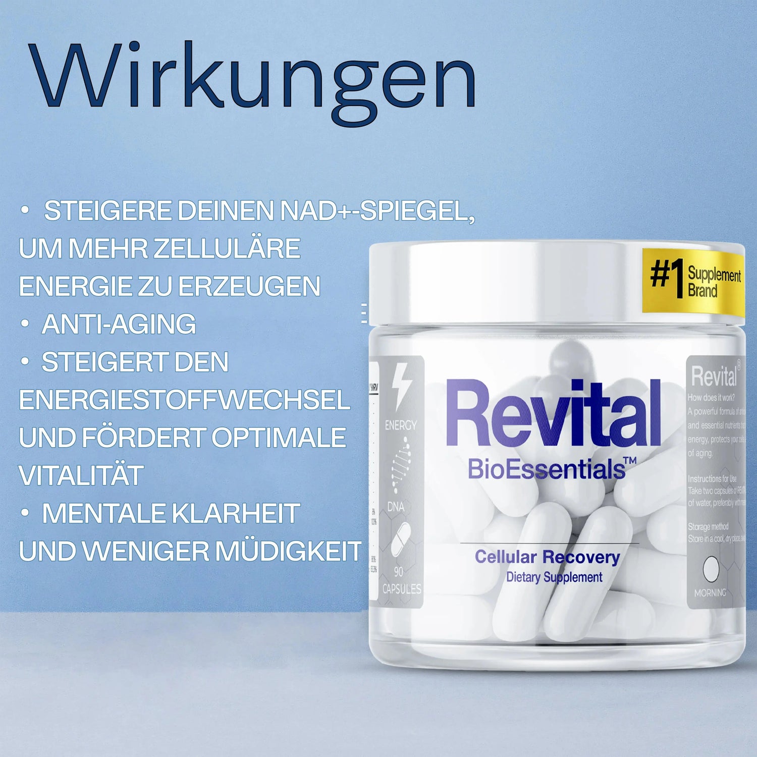 REVITAL® NAD+ Complex – Resveratrol • Shilajit • Magnesium &amp; Vitamins – Supports Cellular Well-Being, Antioxidant Balance &amp; Daily Energy for Men &amp; Women BioEssentials
