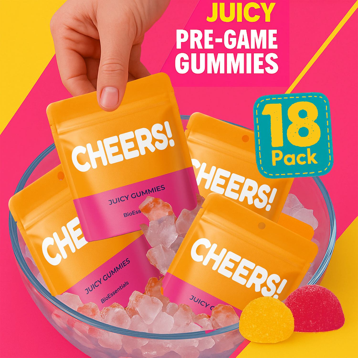 CHEERS!® Juicy Gummies Liver Support Supplement with DHM &amp; Vitamins - 18 Doses for Balanced Social Wellness - BioEssentials