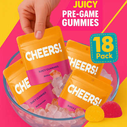 CHEERS!® Juicy Gummies Liver Support Supplement with DHM &amp; Vitamins - 18 Doses for Balanced Social Wellness - BioEssentials
