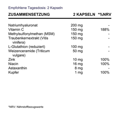 BioEssentials SkinGlow supplement facts - DE