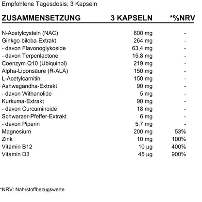 BioEssentials Acusilence supplement facts - DE